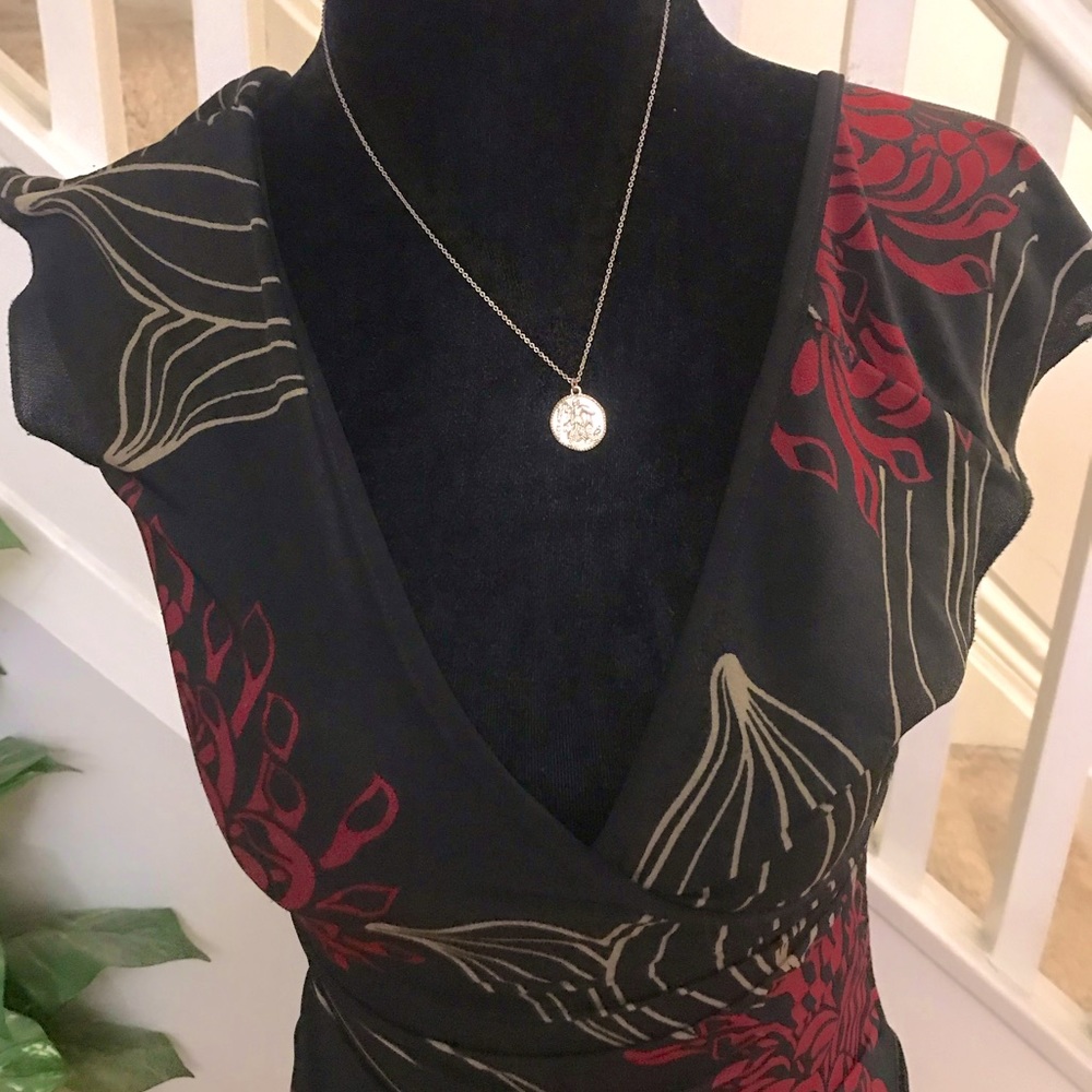 LE CHATEAU BLACK FLORAL DRESS XS